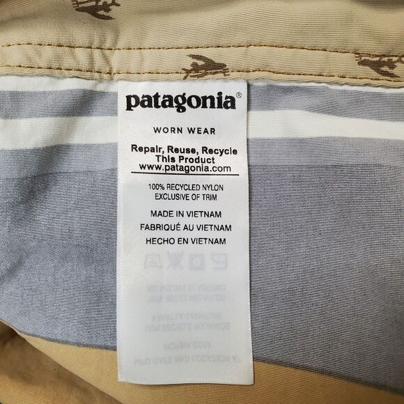 Patagonia Board Shorts Mens 36 Wavefarer 19" Striped Swim Trunks 86622 - Picture 4 of 10